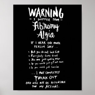 Poster Avertissement Je Souffre De Fibromyalgie - Fun Fib