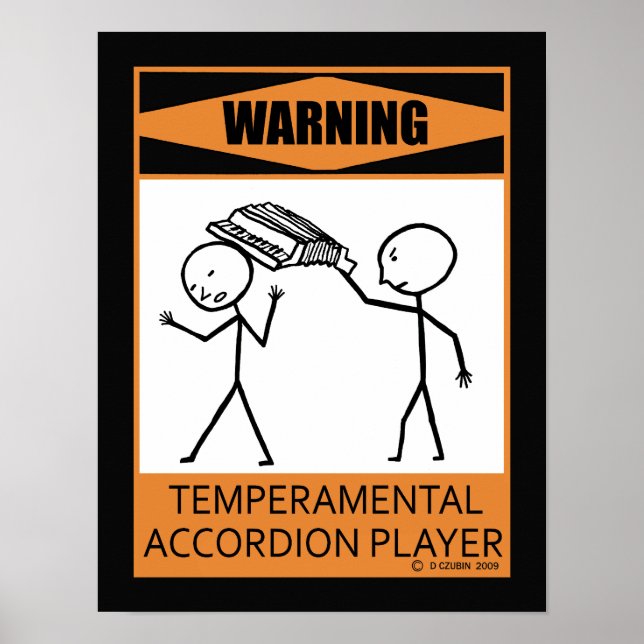 Poster Avertissement Joueur d'accordiation temporaire (Devant)