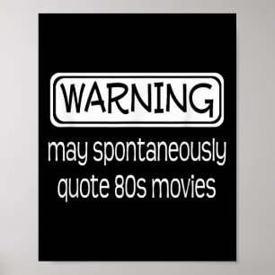 Poster Avertissement mai Citer spontanément 80s Films Drô