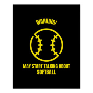 Poster Avertissement peut commencer à parler de softball