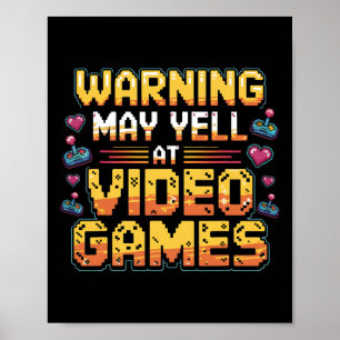 Poster Avertissement Peut Crier Contre Les Jeux Vidéo Drô