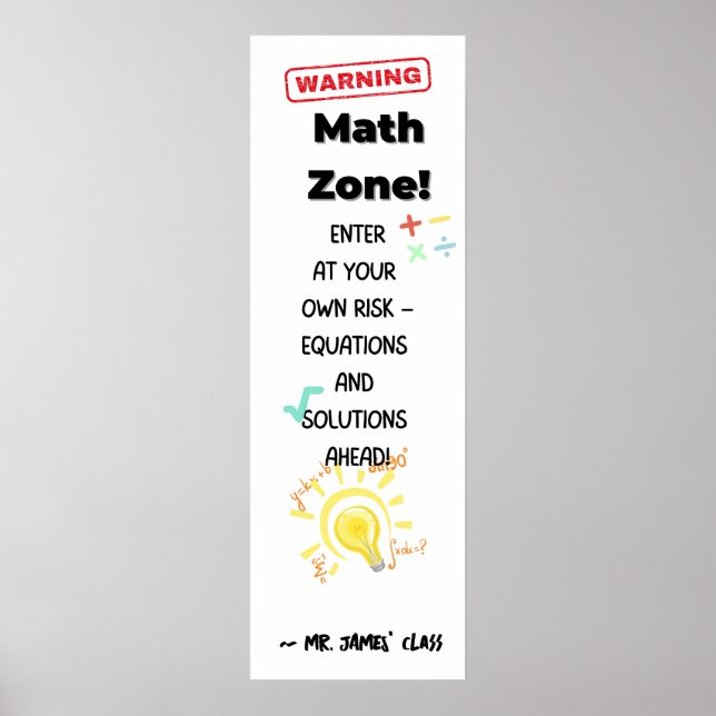 Poster Avertissement sur l'affiche de devis mathématiques (Devant)