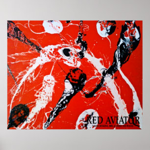 POSTER AVIATEUR ROUGE