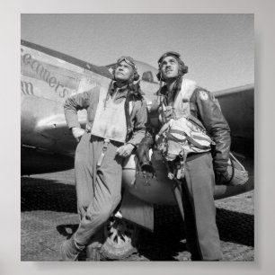 Poster Aviateurs de Tuskegee -- La deuxième guerre