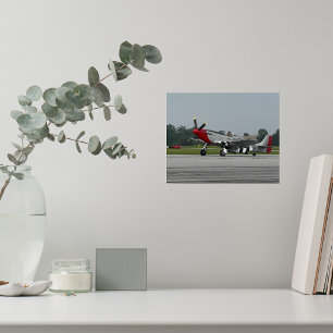 Poster Avion ancien P-51 Mustang Aviation Anniversaire