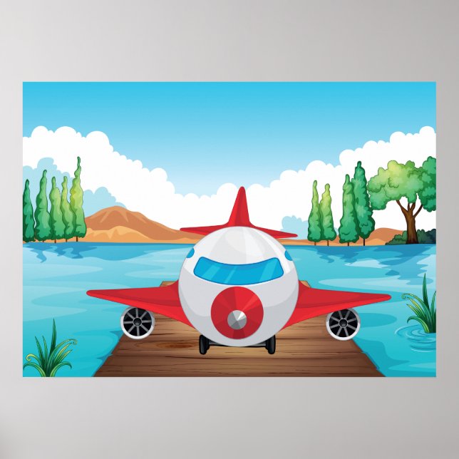 Poster Avion dans la nature (Devant)