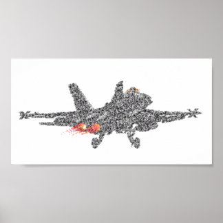 Poster Avion de chasse F18 Hornet - statique