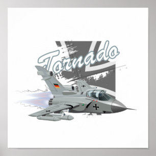 Poster Avion de chasse militaire en dessin animé