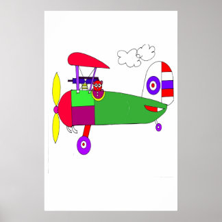 Poster AVION DE LA Première GUERRE MONDIALE