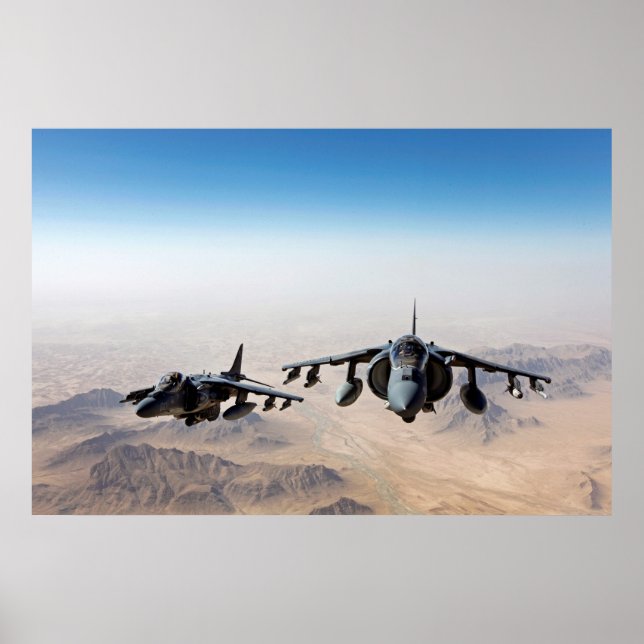 Poster Avion Harrier II AV-8B (Devant)