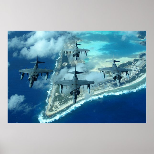 Poster Avion Harrier II AV-8B (Devant)