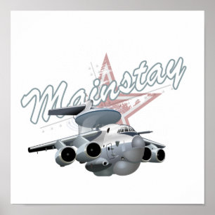 Poster Avion militaire de dessin