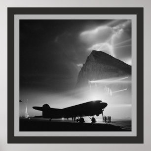 Poster Avion noir et blanc