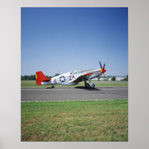 Poster avion P-51 C Tuskegee Red Tail au CAF Air