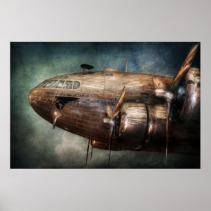 Poster Avion - Pilote - Nuage volant