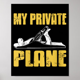 Poster Avion Privé Femme Humour Outil Manuel Pour Travail