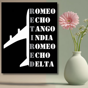 Poster Avion Retraité Alphabet Phonétique OTAN Aviation