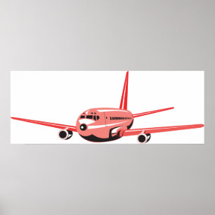 Poster Avion rose