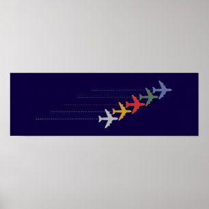 Poster avions colorés