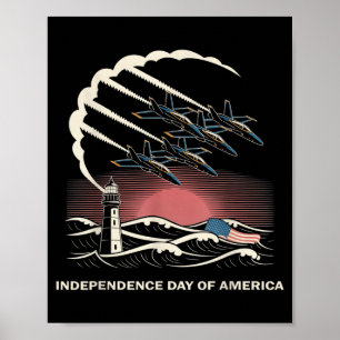 Poster Avions du spectacle aérien de la fête de l'indépen