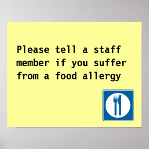 Poster Avis d'allergie alimentaire du restaurant