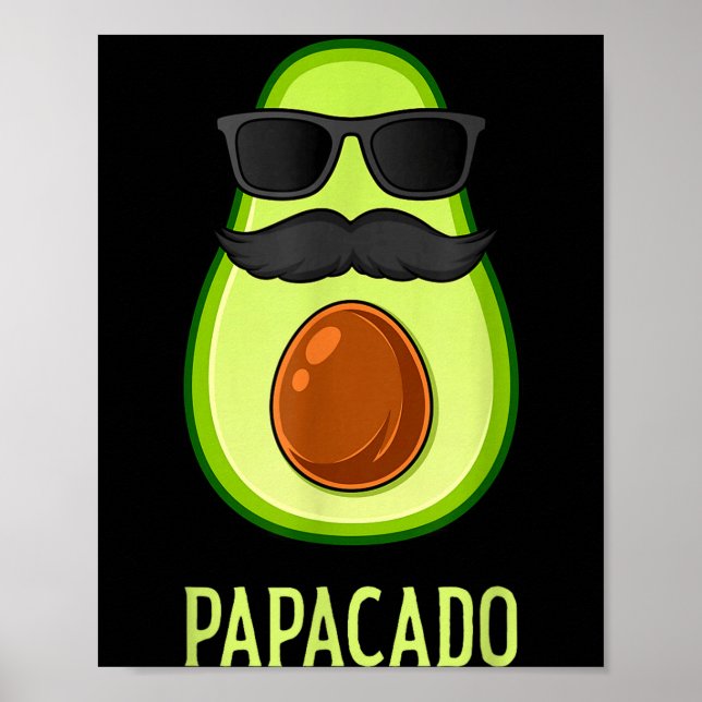 Poster Avocado Dad Papacado Funny Daddy Father Avocado  (Devant)