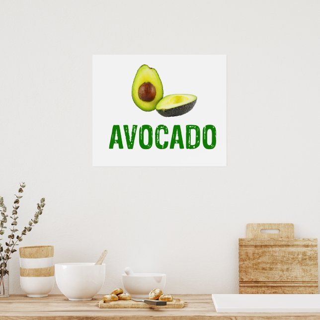 Poster Avocado, j'adore l'avocat (Cuisine)