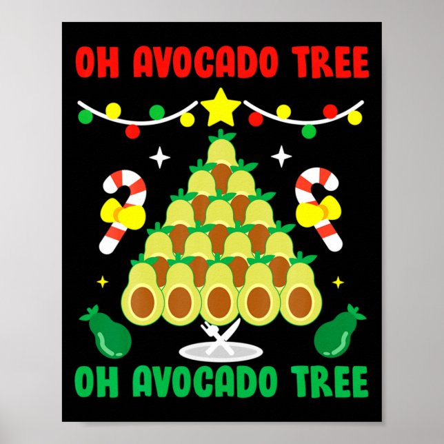 Poster Avocado Tree Funny Food Vegan Christmas Gift  (Devant)