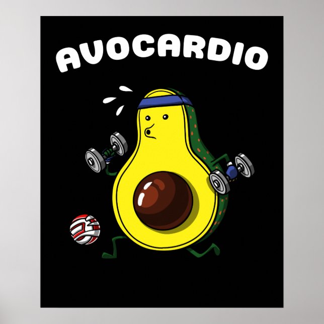 Poster Avocado Vegan Fitness Cardio Exercice (Devant)