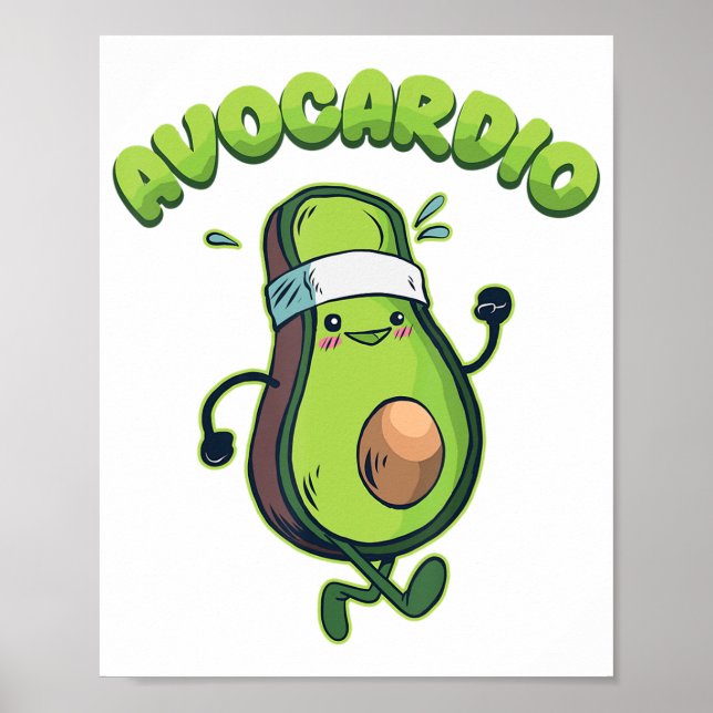 Poster Avocardio Funny Coureur de marathon (Devant)