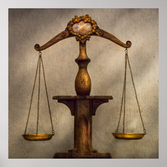 Poster Avocat - Échelle - Juste et équitable (Devant)