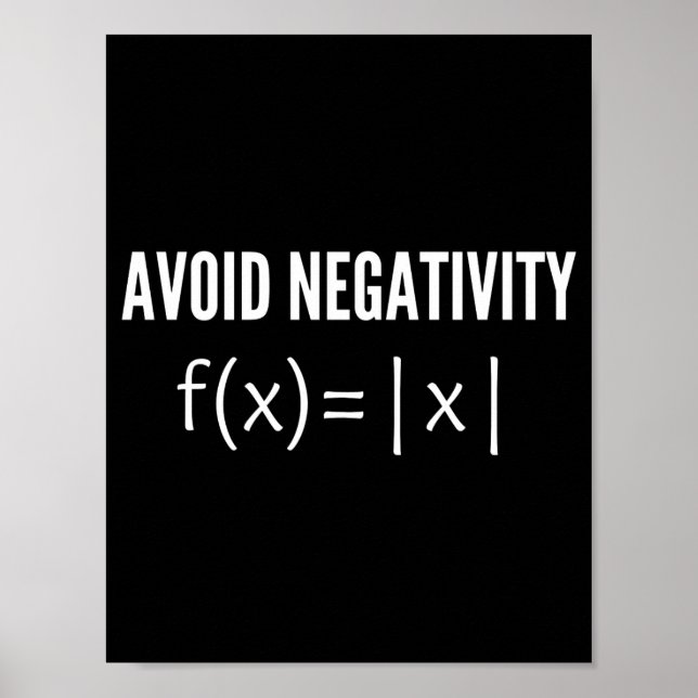 Poster avoid negativity math equation (Devant)