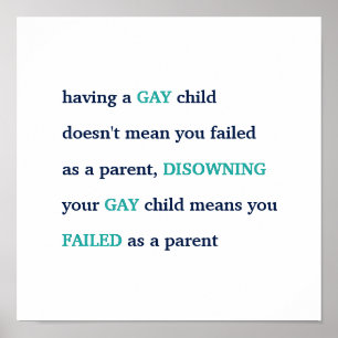 Poster Avoir Un Enfant Gay Amoureux LGBT Pride Citation P