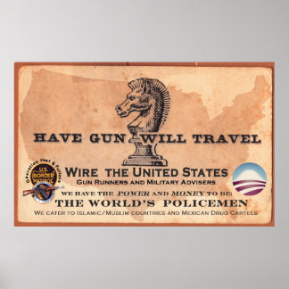 Poster Avoir un pistolet va voyager