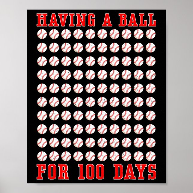 Poster Avoir Une Balle Pour 100 Jours D'École 100ème Base (Devant)