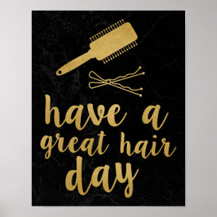 Poster Avoir une grande journée de cheveux or