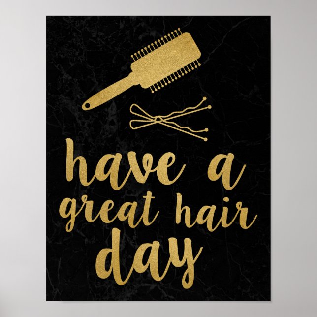 Poster Avoir une grande journée de cheveux or (Devant)