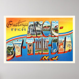 Poster Avon par la carte postale vintage du New Jersey NJ