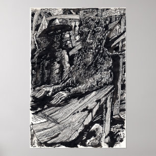 Poster « Avoues ! », dessin à l'encre de Chine