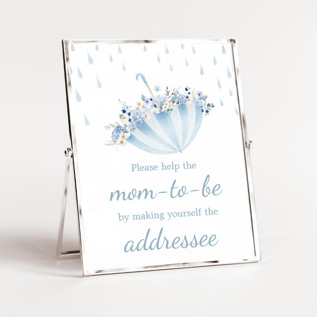 Poster Avril Douche Apporter Mai Flowers Enveloppe Statio (Boy April Shower Bring May Flowers Baby Shower Envelope Station Sign)