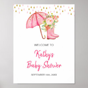 Poster Avril Douches Apportent Mai Baby shower Fleur Accu