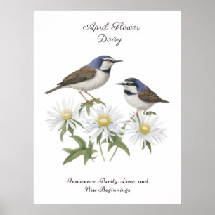Poster Avril Mois de naissance Fleur Daisy Chéri Annivers