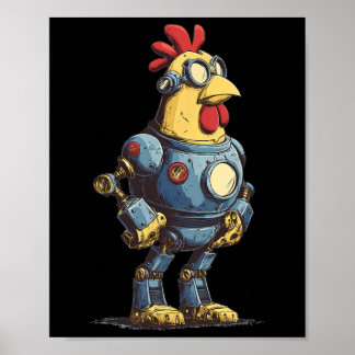 Poster Awesome Chicken Robot For Future Animals Lovers 