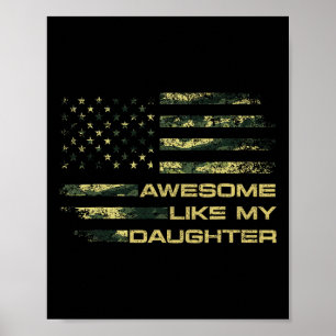 Poster Awesome Comme Ma Fille Drôle Mères Fête des pères