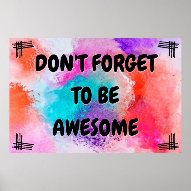 Poster "Awesome" Positive Wall Art (Devant)