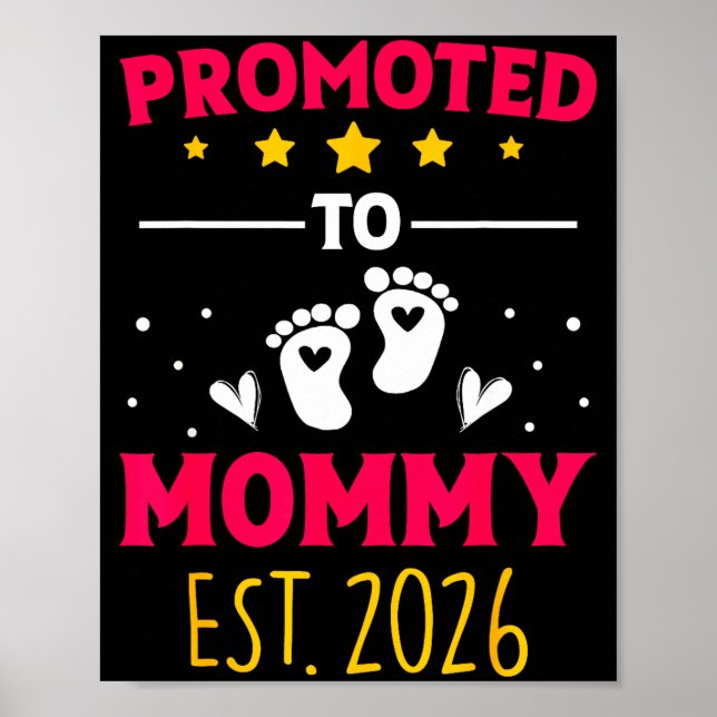 Poster Awesome Promoted To Mommy 2026 Pregnancy Announcem (Devant)