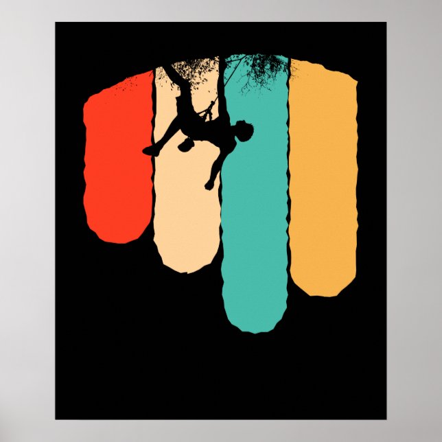 Poster Awesome Rock Escalade Retro Mountain Climber Hiker (Devant)