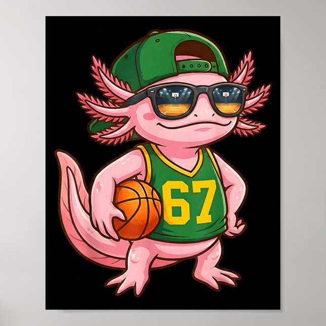 Poster Axolotl Basketball 67 Gen Alpha Slang Srts Men Boy (Devant)