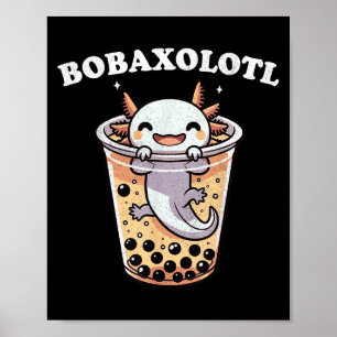 Poster Axolotl Boba Thé Buble Thé Lait Anime Axolotl
