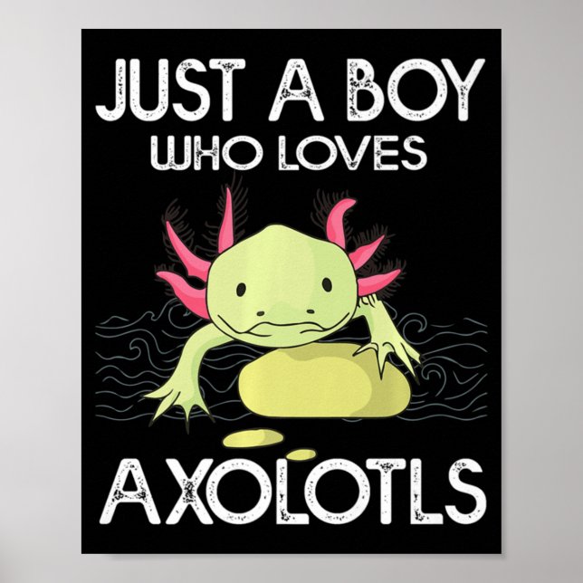 Poster Axolotl Cadeau Anime Japonais Juste Un Garçon Qui  (Devant)